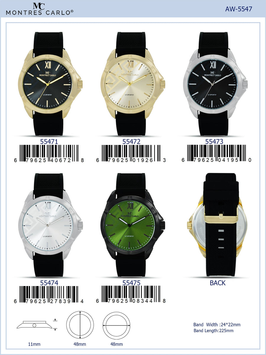 5547-Montres Carlo Silicon Band Watch