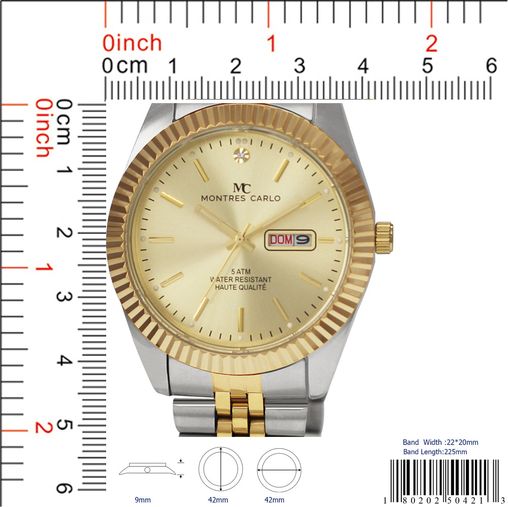 5042 - Metal Band Day and Date Watch