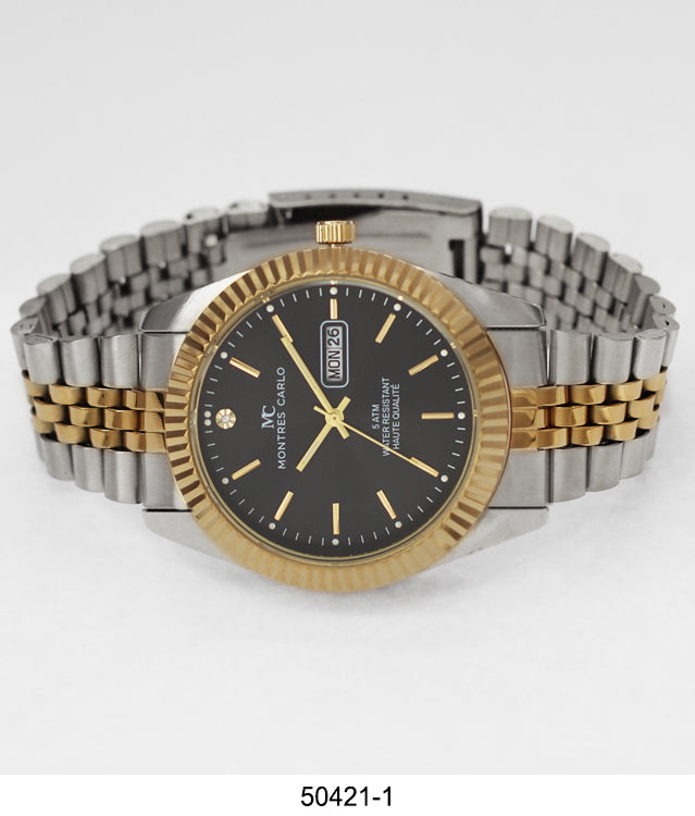 5042 - Metal Band Day and Date Watch