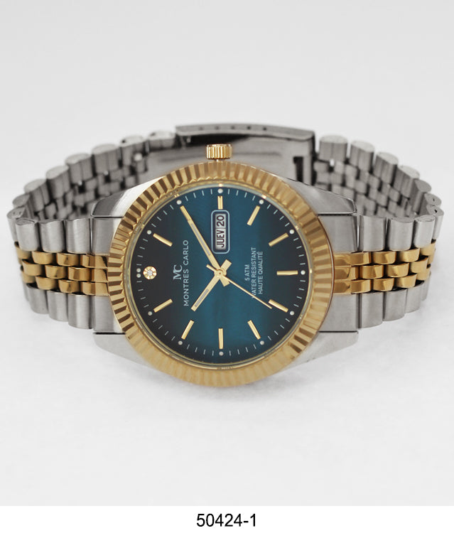 5042 - Metal Band Day and Date Watch