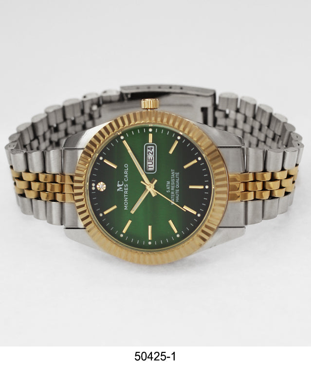 5042 - Metal Band Day and Date Watch