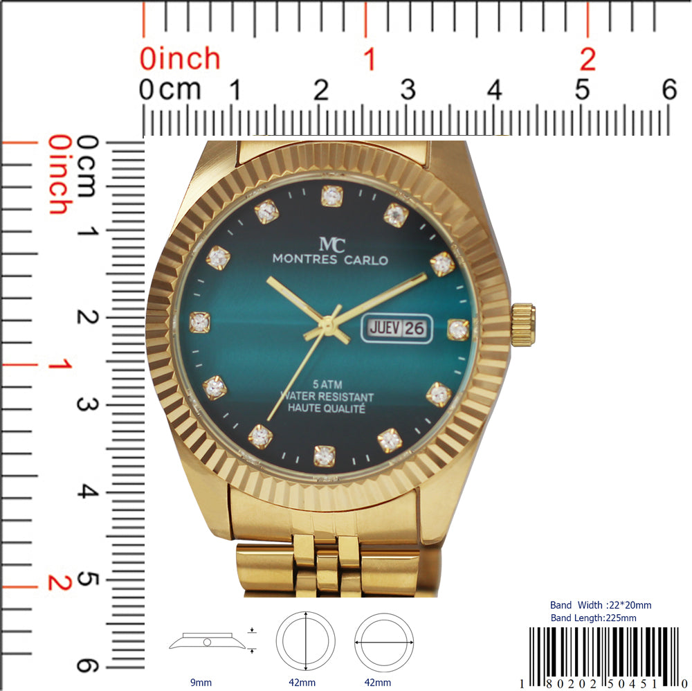 5045 - Metal Band Day and Date Watch