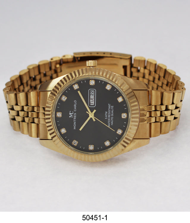 5045 - Metal Band Day and Date Watch