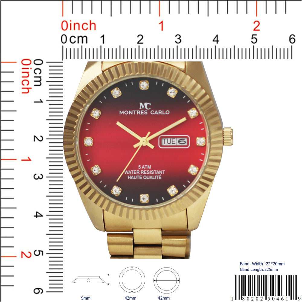 5046 - Metal Band Day and Date Watch