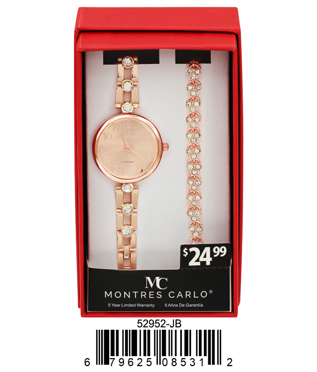 5295 -JB - Montres Carlo Jewlery Gift Box with Metal Watch