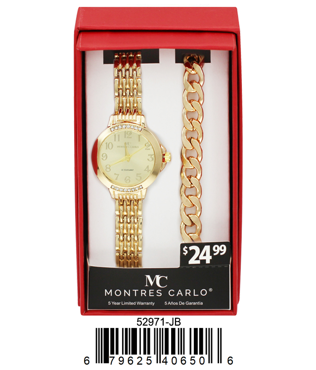 5297 -JB - Montres Carlo Jewlery Gift Box with Metal Watch