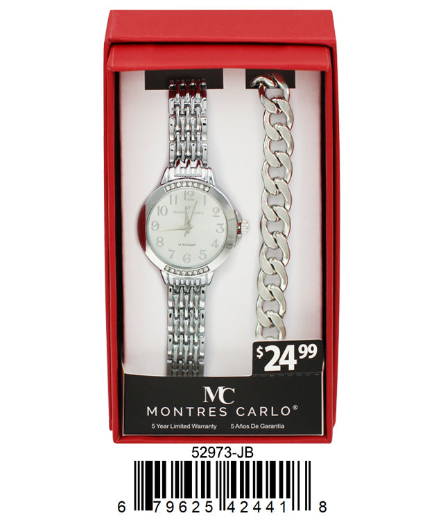 5297 -JB - Montres Carlo Jewlery Gift Box with Metal Watch