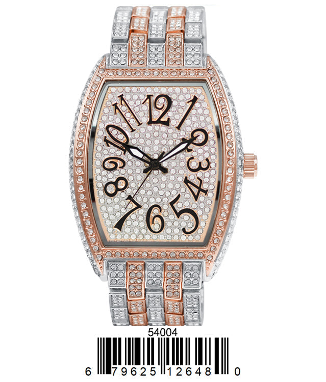 5400-Montres Carlo Iced Metal Band Watch