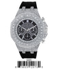 5409-Montres Carlo CZ Stone Case Watch With Silicone Band