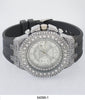 5409-Montres Carlo CZ Stone Case Watch With Silicone Band