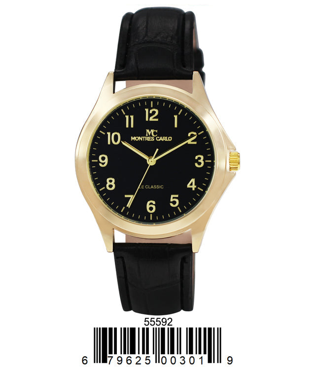 5559 - Montres Carlo Vegan Leather Band Watch