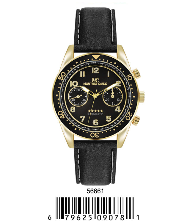 5666 - Faux Leather Band Watch