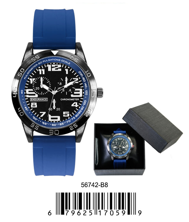 5674-B8 - Prepacked Silicon Band Watch