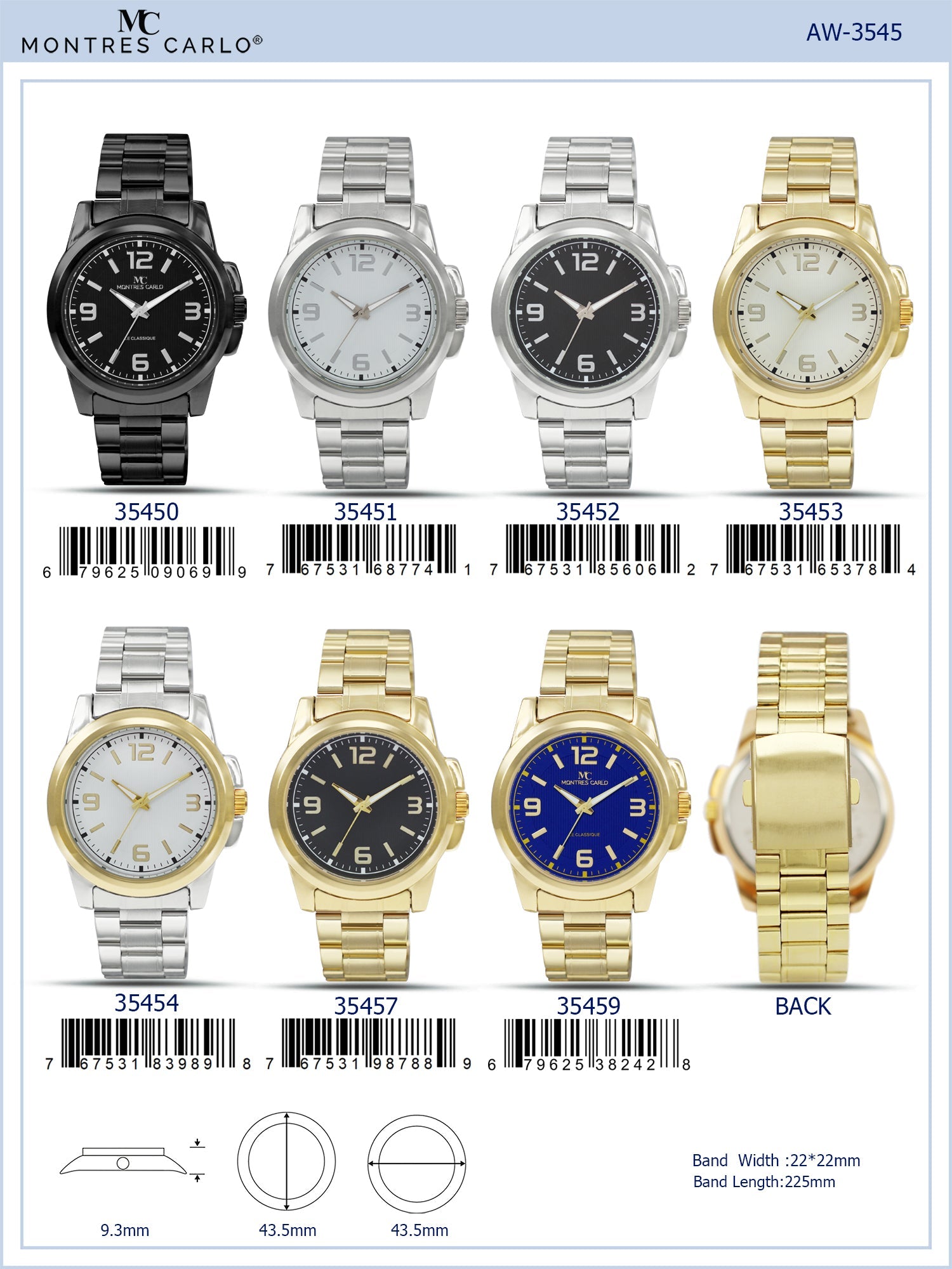 3545 - Metal Band Watch