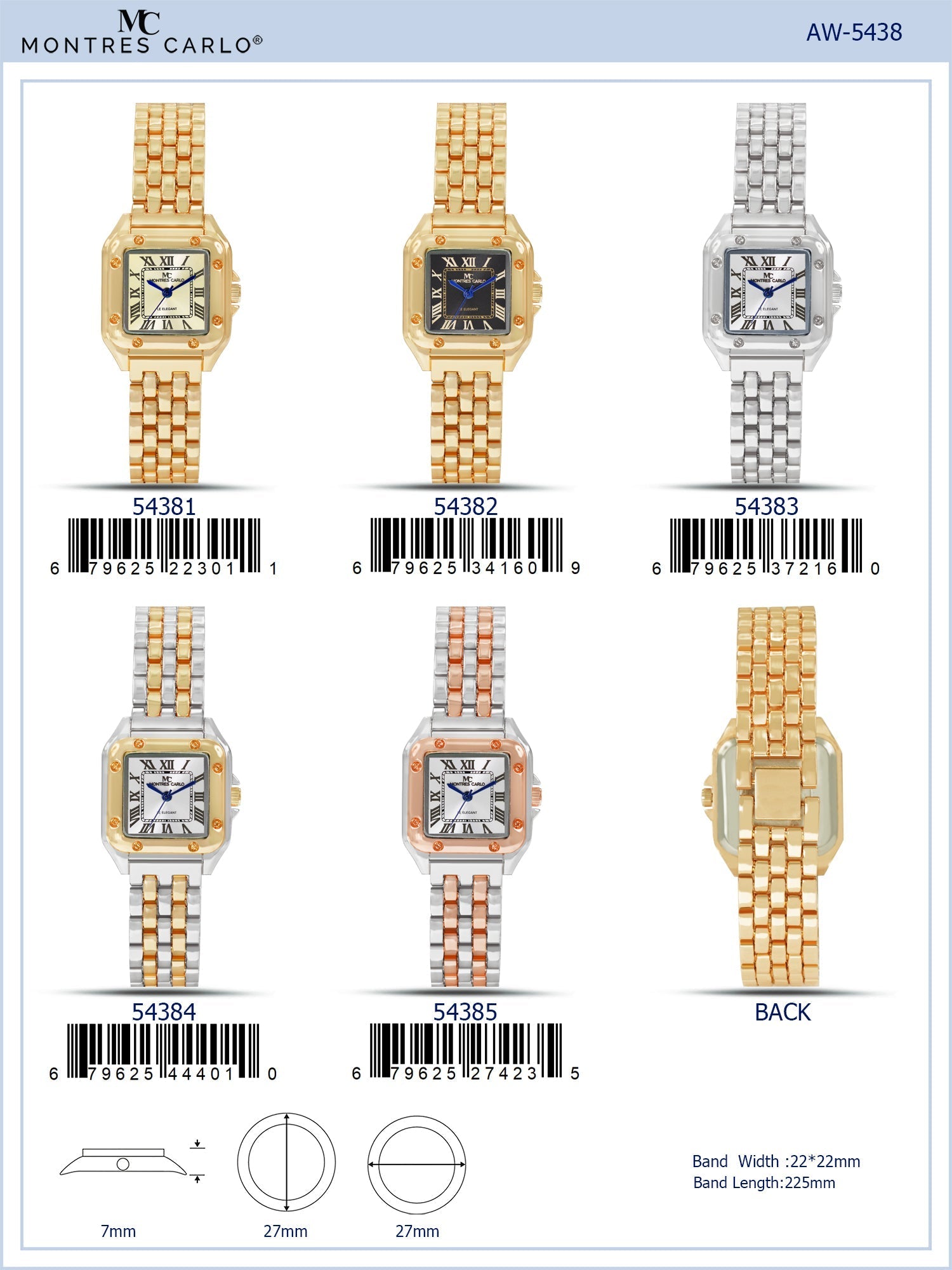 5438-Montres Carlo Bracelet Watch