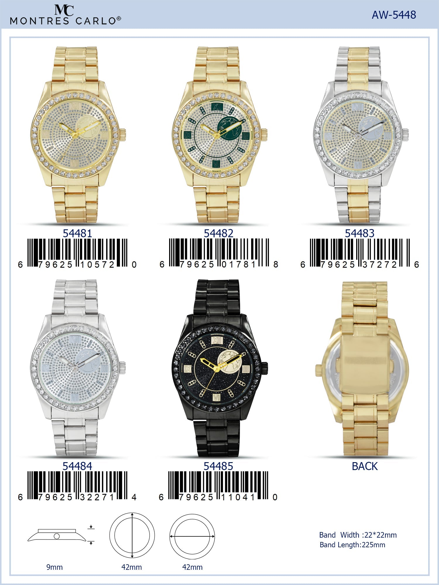 5448-Montres Carlo Metal Band Watch