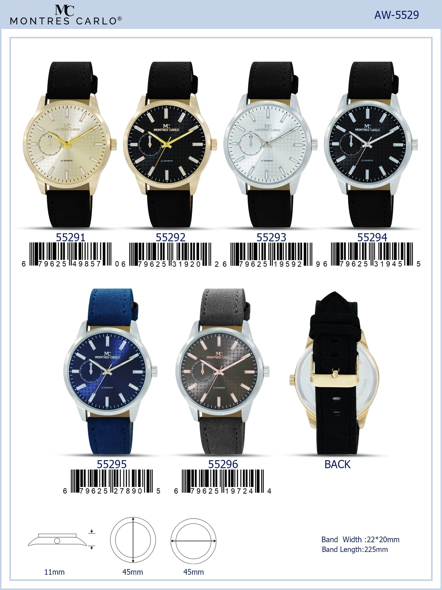 5529 - Vegan Leather Band Watch