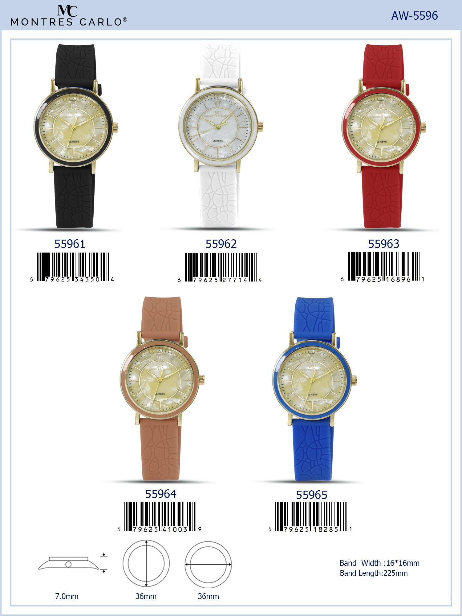 5596-Montres Carlo Silicon Band Watch