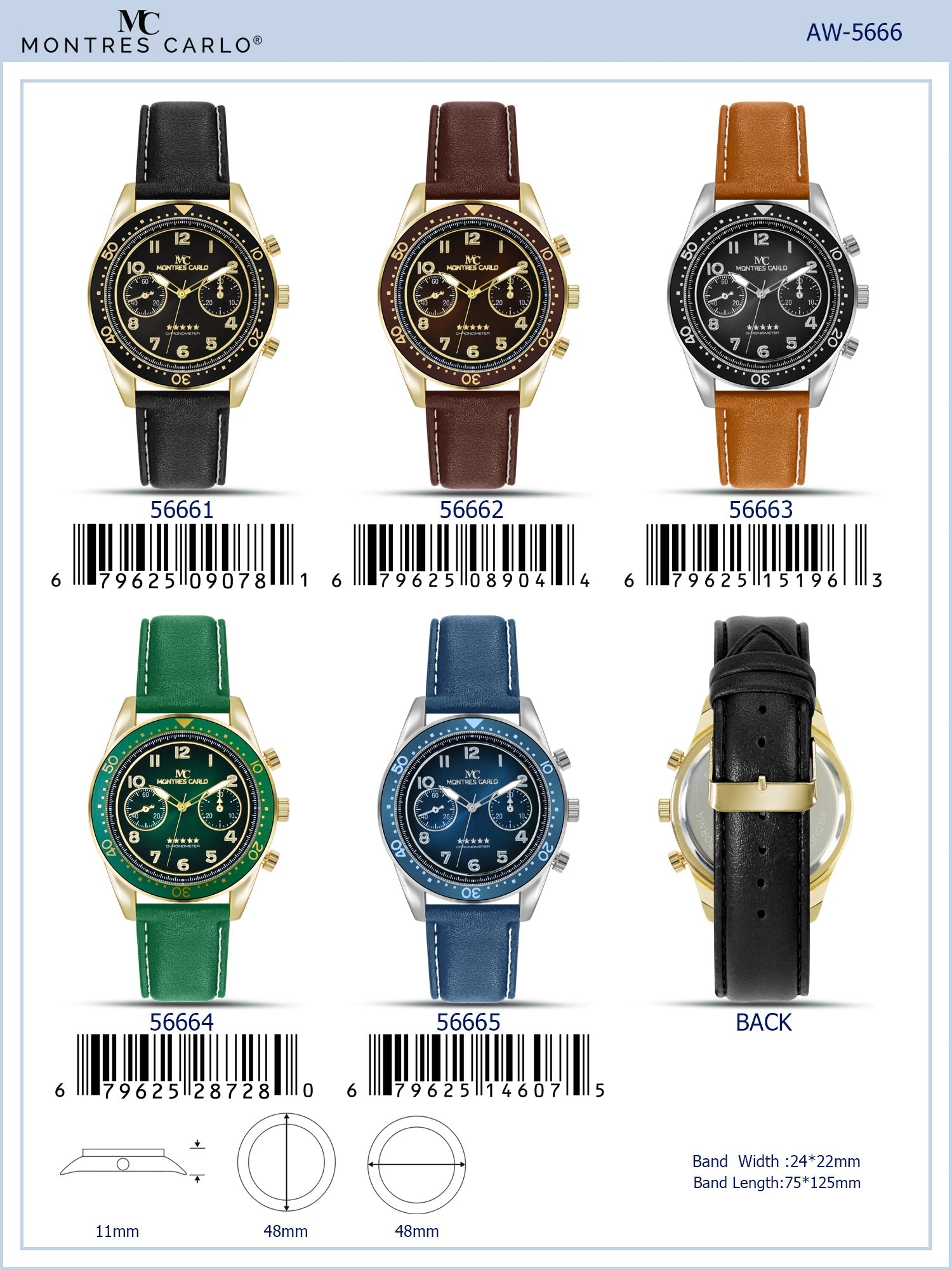 5666 - Faux Leather Band Watch