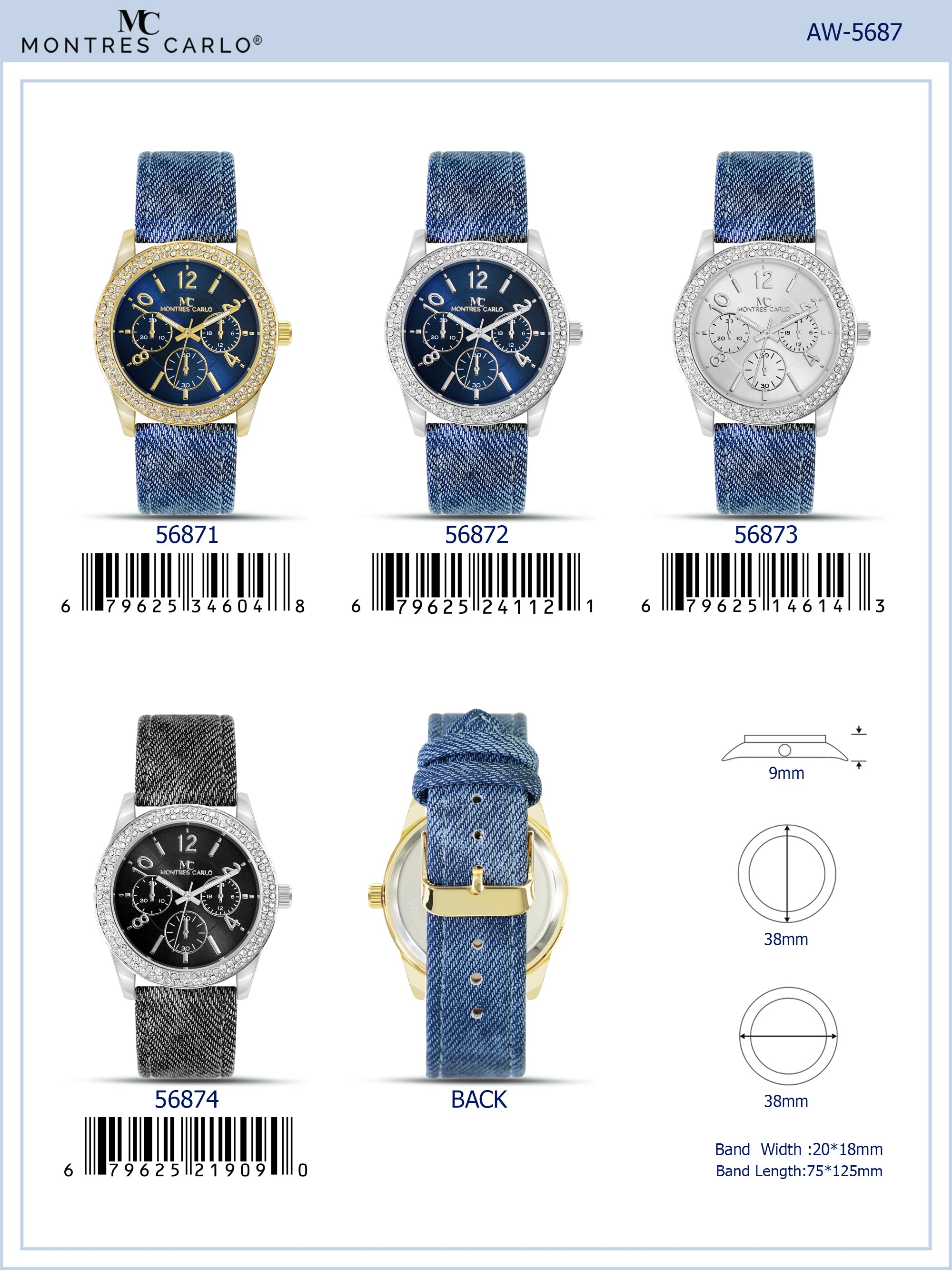 5687 - Faux Leather band watch