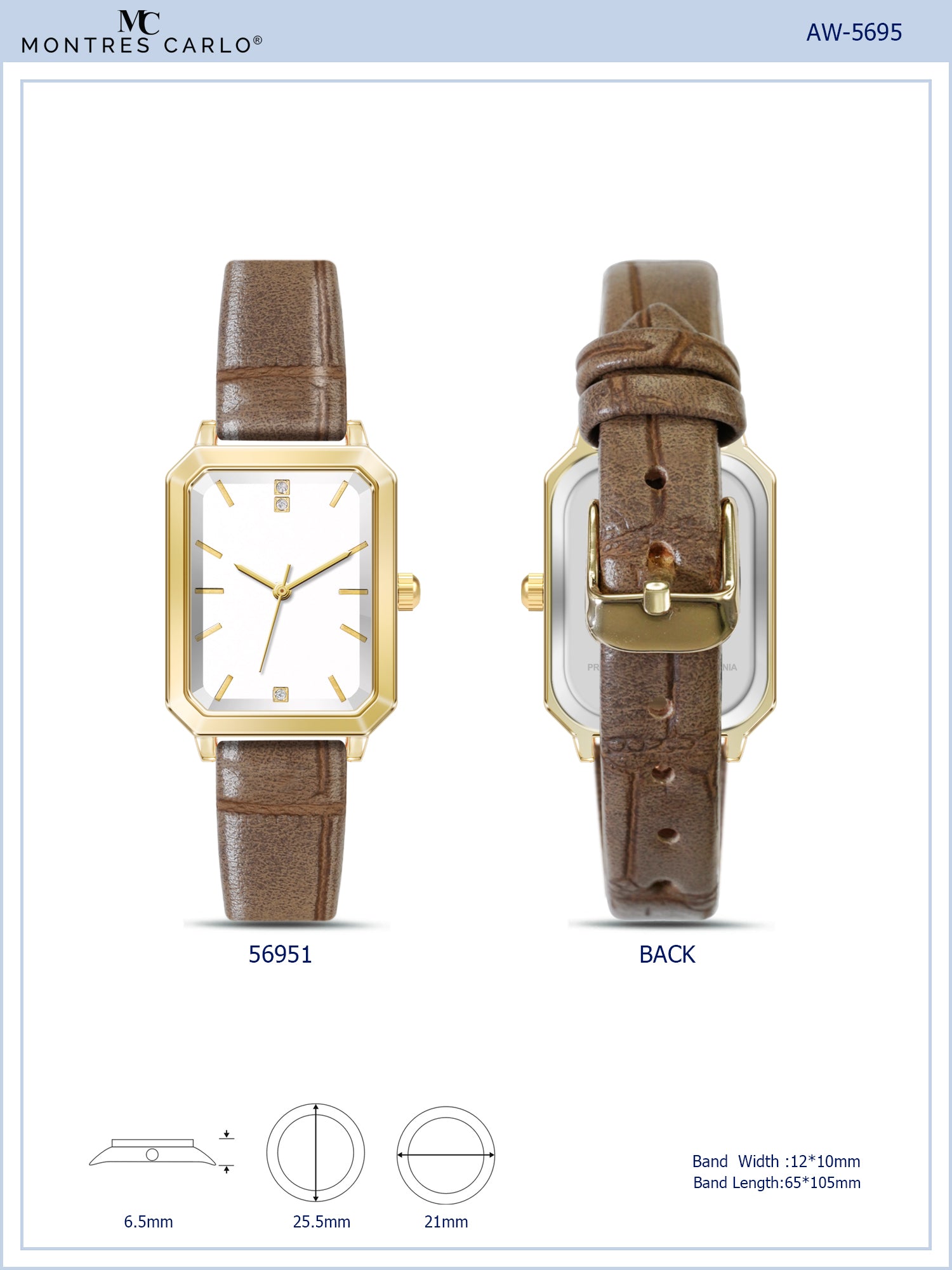 5695 - Faux Leather band watch