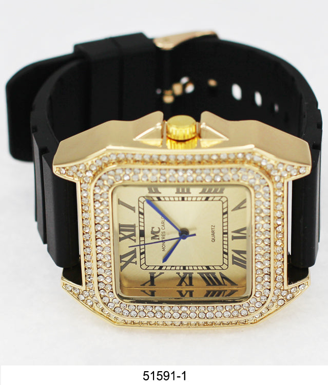 5159 - Iced Out Silicone Watch