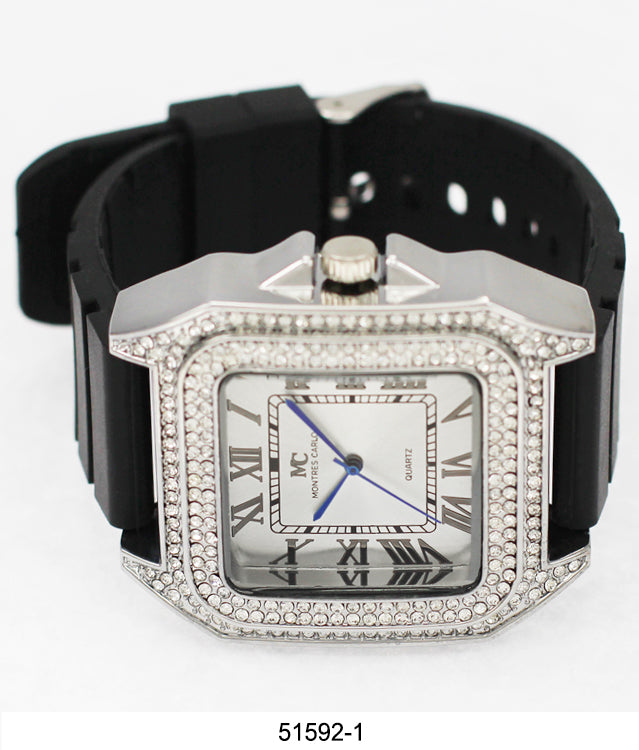 5159 - Iced Out Silicone Watch