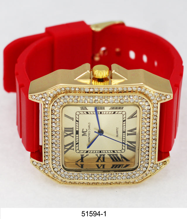 5159 - Iced Out Silicone Watch