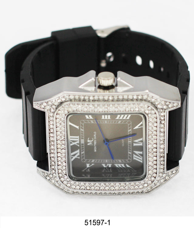 5159 - Iced Out Silicone Watch