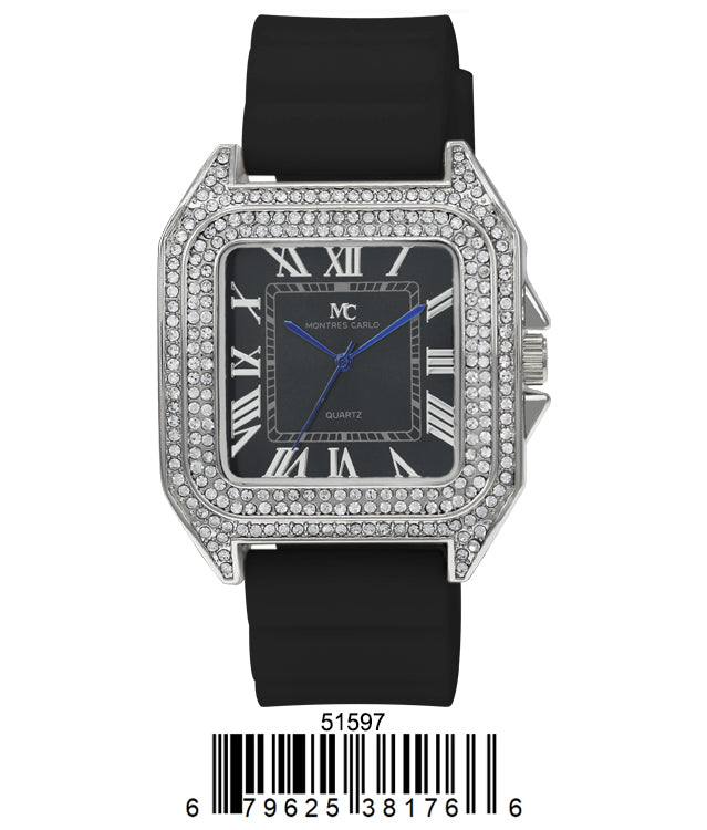 5159 - Iced Out Silicone Watch