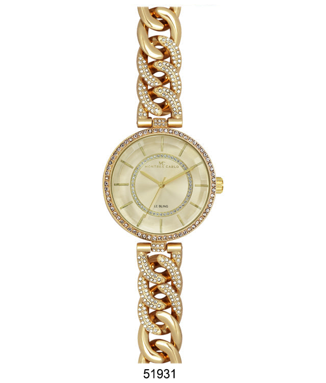 5193 - Boxed Ice Metal Bracelet Watch with Chain