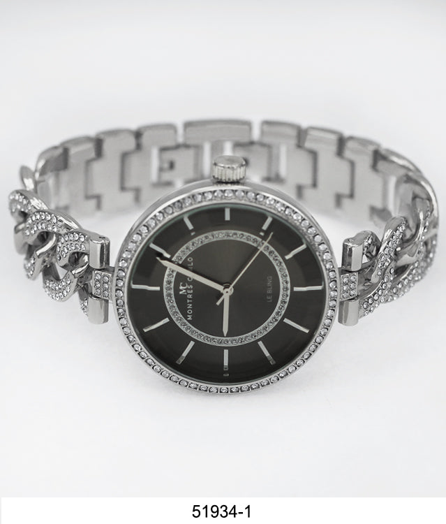 5193 - Boxed Ice Metal Bracelet Watch with Chain