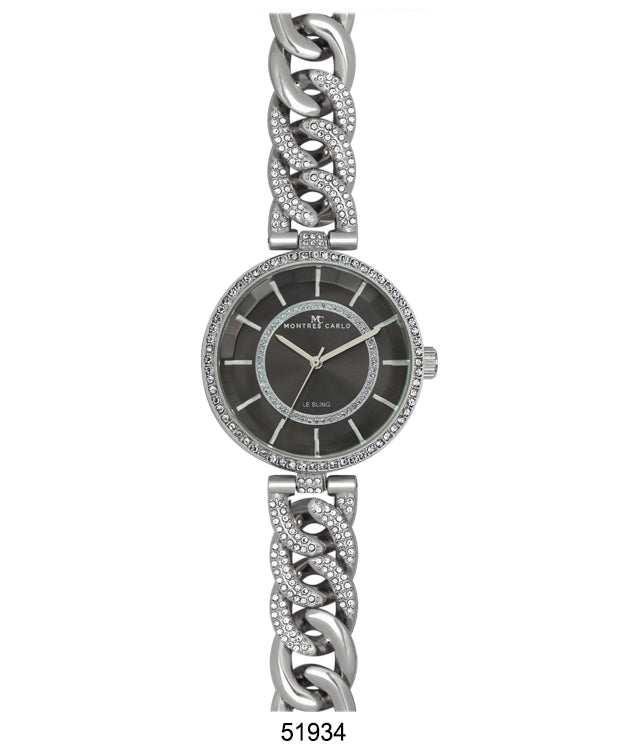 5193 - Boxed Ice Metal Bracelet Watch with Chain