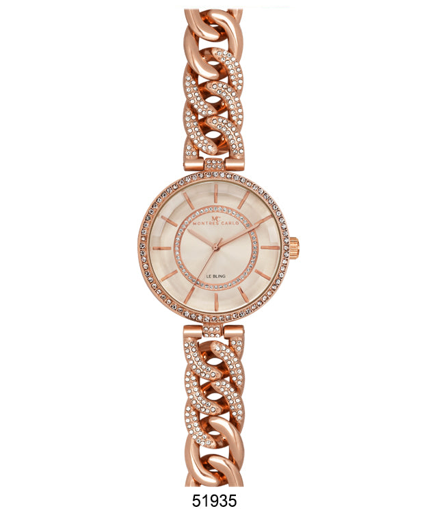 5193 - Boxed Ice Metal Bracelet Watch with Chain