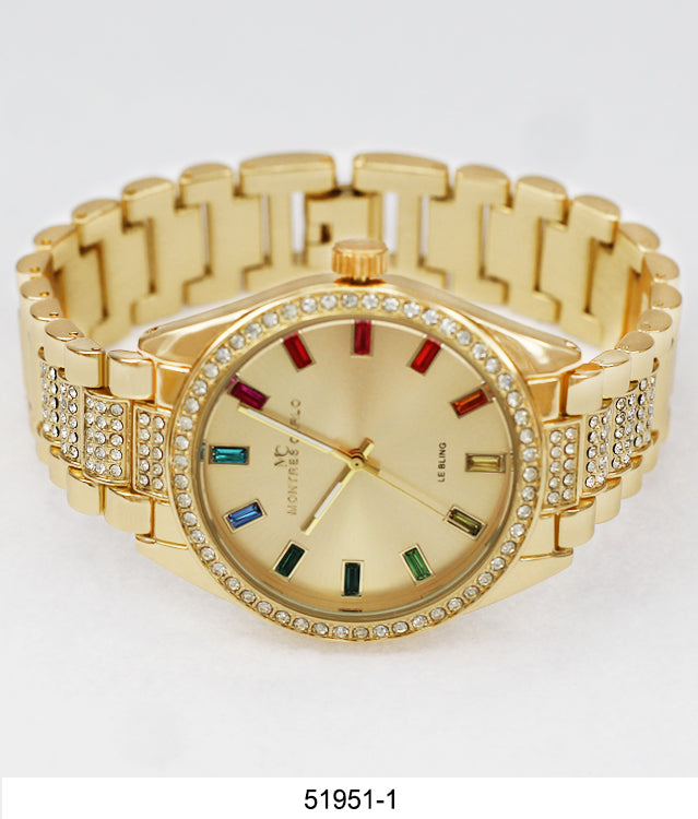 5195 - Boxed Ice Metal Band Watch with Chain