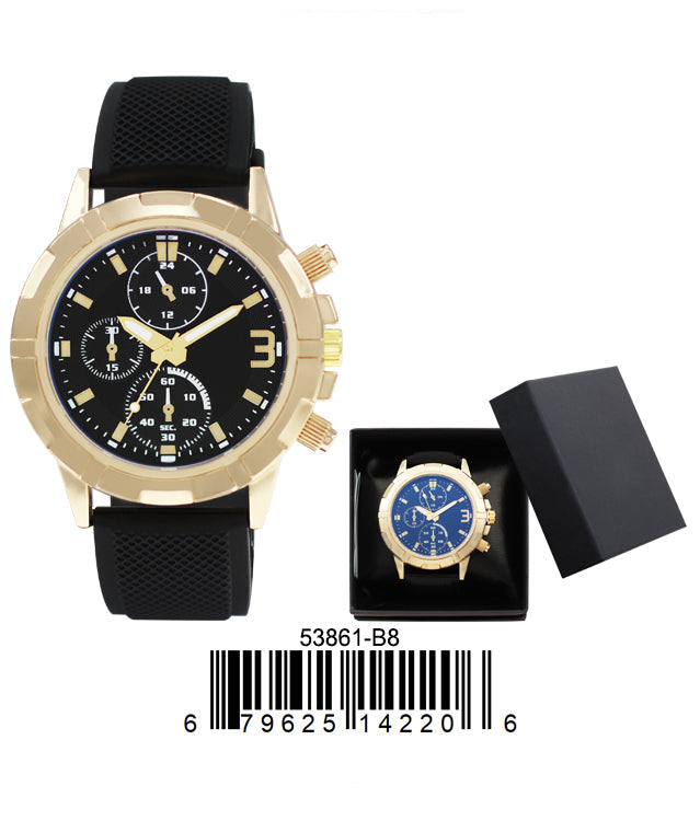5386-B8-Gift Boxed Rubbber Strap Watch