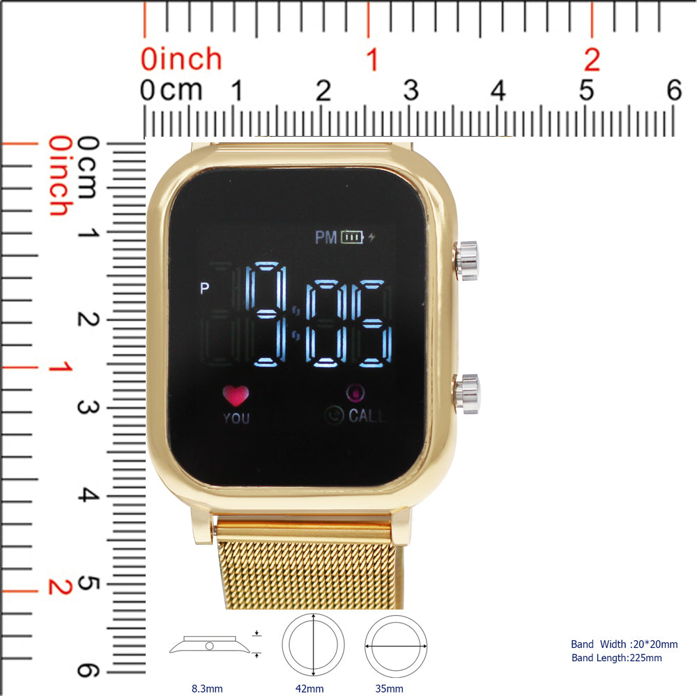 5391 - Montres Carlo LED Mesh Band Watch