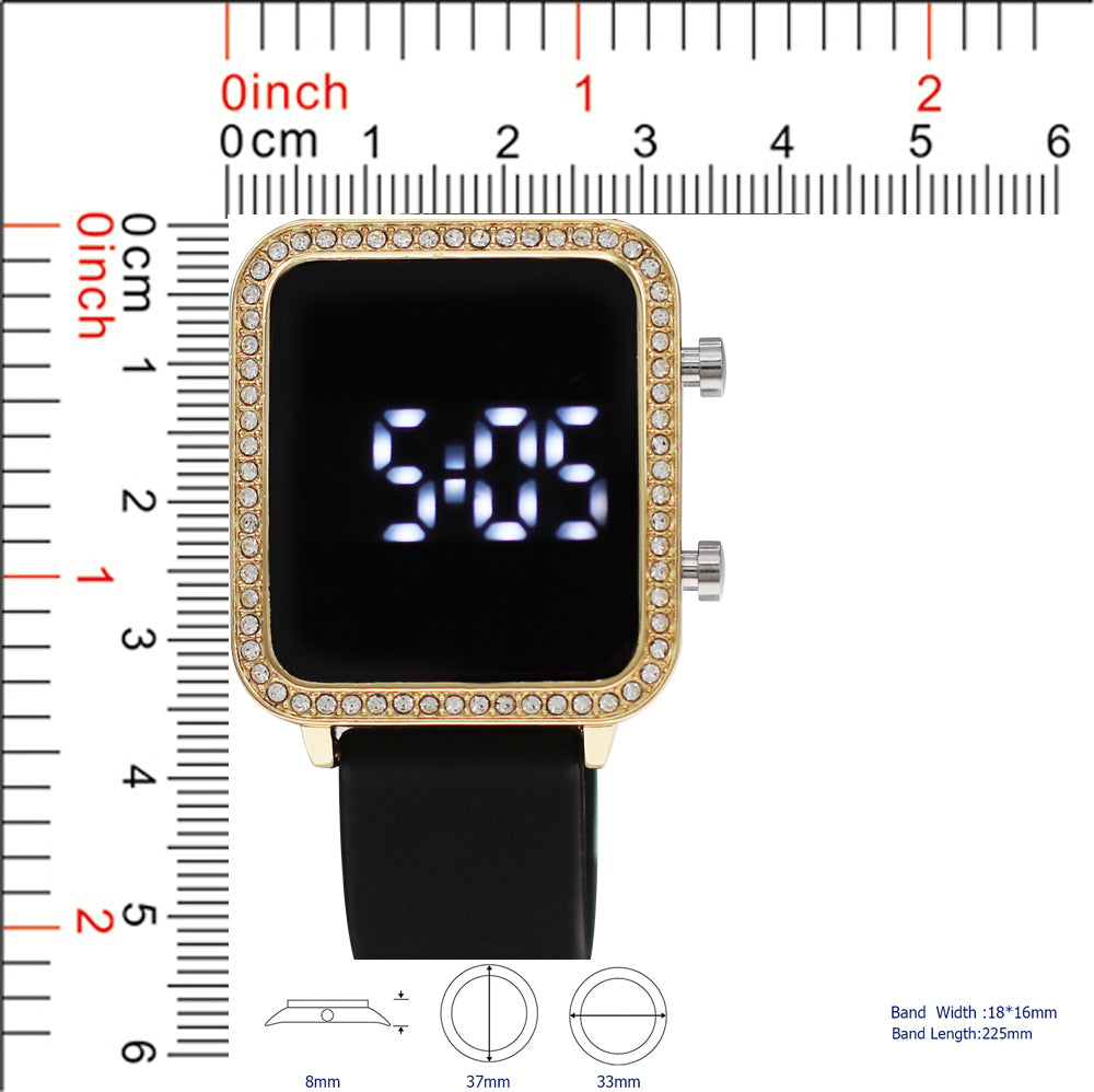 5392 - B8 - Boxed Montres Carlo LED Silicone Band Watch