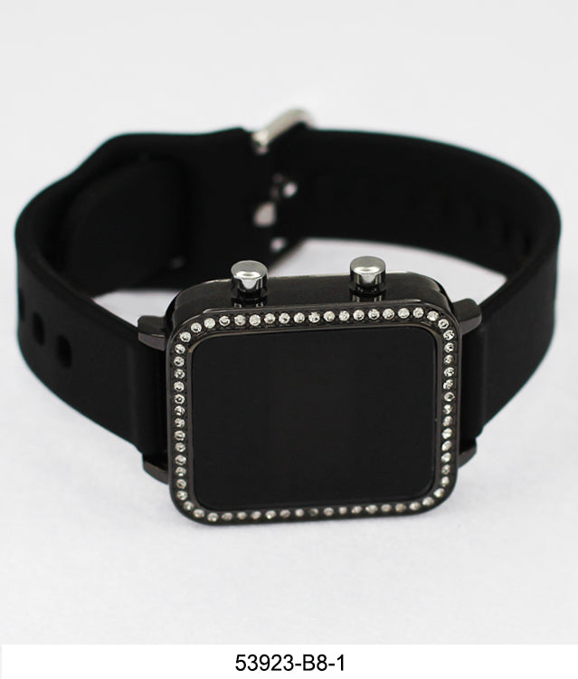 5392 - B8 - Boxed Montres Carlo LED Silicone Band Watch