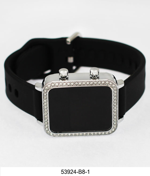 5392 - B8 - Boxed Montres Carlo LED Silicone Band Watch