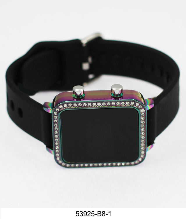 5392 - B8 - Boxed Montres Carlo LED Silicone Band Watch