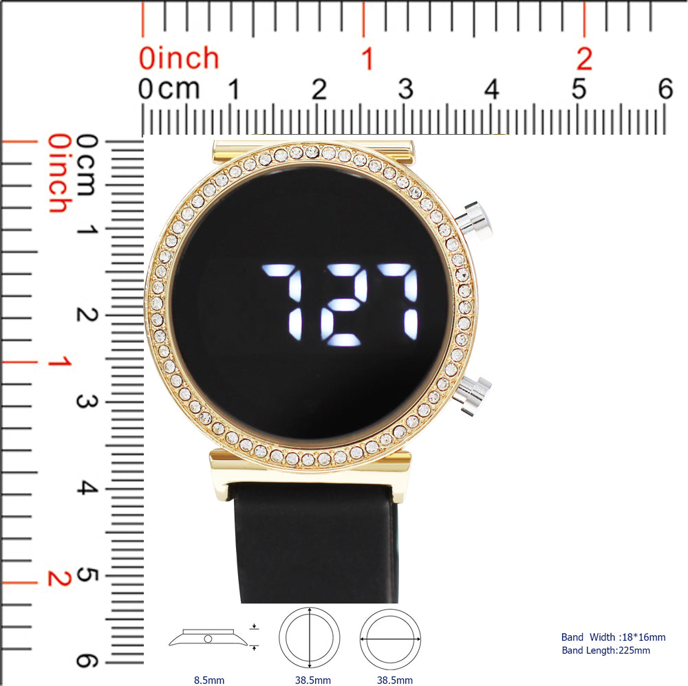 5393 - B8 - Boxed Montres Carlo LED Silicon Band Watch