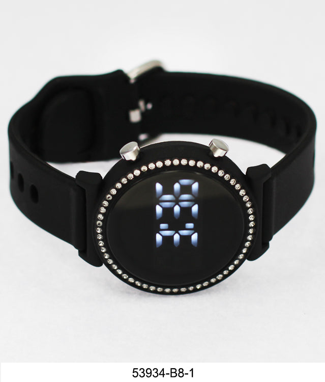 5393 - B8 - Boxed Montres Carlo LED Silicon Band Watch