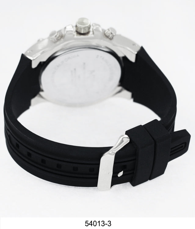 5401-Boxed Montres Carlo Silicone Band Watch With Dog Tag And Necklace