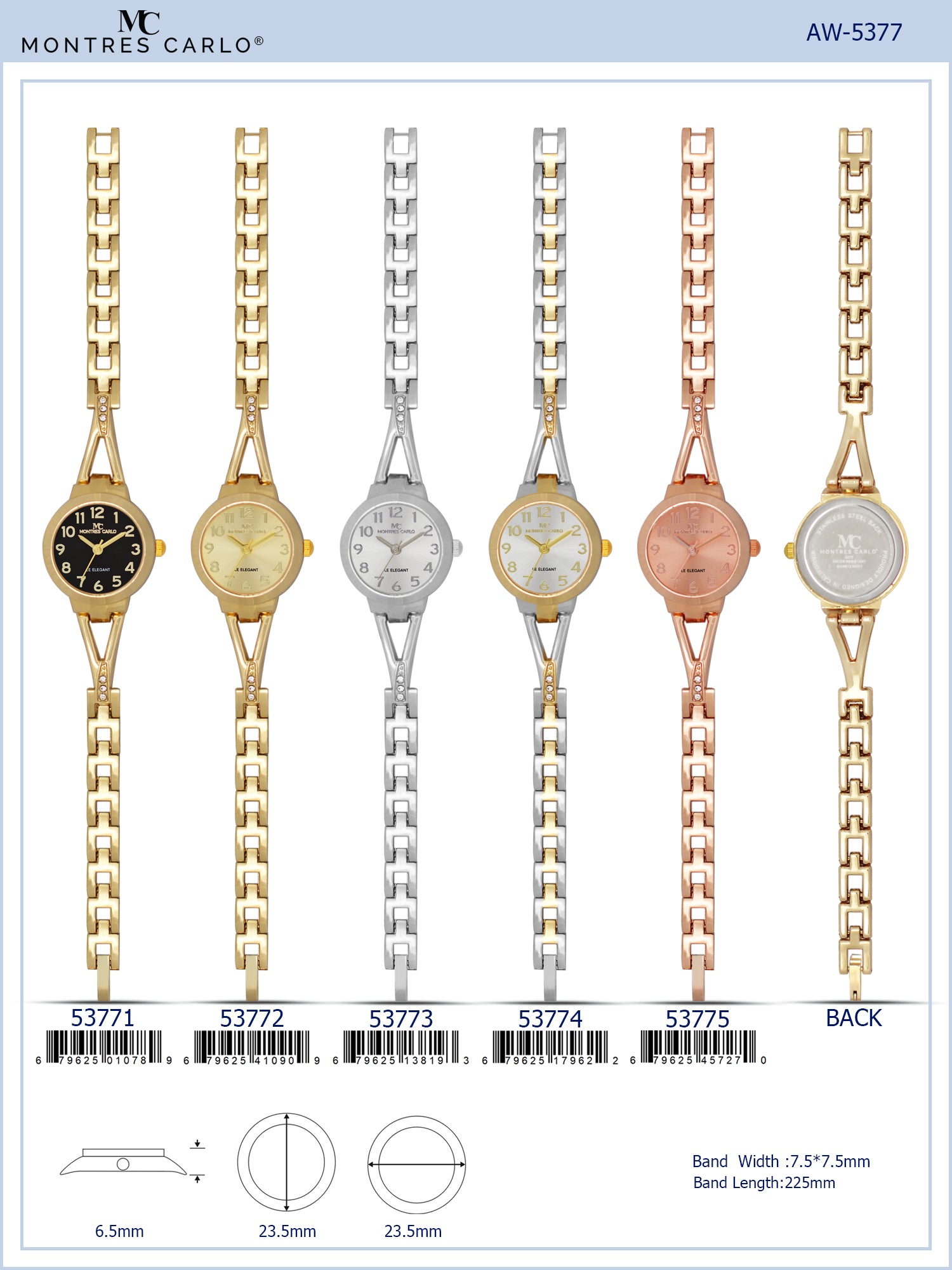 5377-Montres Carlo Bracelet Watch
